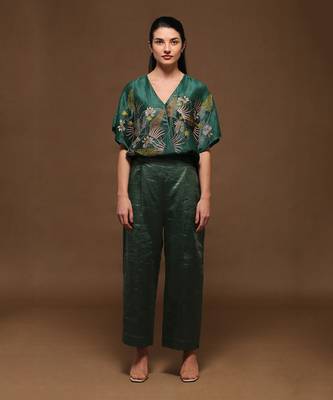 Black Linen Shirt And Pant Set 3