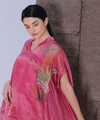 Rose Pink Ruffled Tunic And Pant Set 2