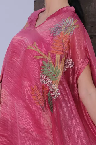 Rose Pink Ruffled Tunic And Pant Set