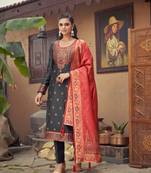 Black woven banarasi salwar