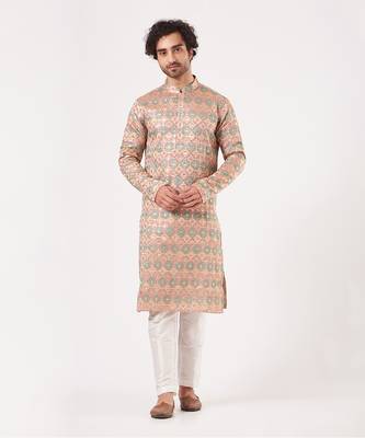Blush Pink Embroidered Kurta 1