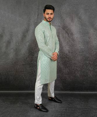 Mint Georgette Kurta 2