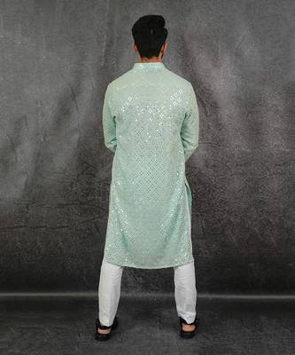 Mint Georgette Kurta 3
