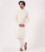 White Chikankari Embroidered Kurta