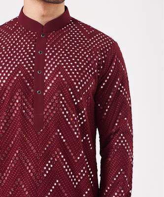 Maroon Georgette Kurta 3