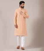 Peach Chikankari Embroidered Kurta