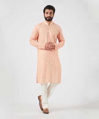 Pink Georgette Kurta 1