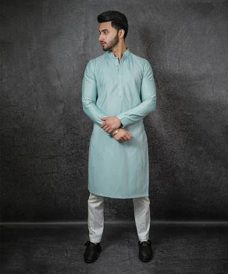 Mint Hand Pleated Kurta 1