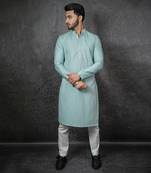 Mint Hand Pleated Kurta