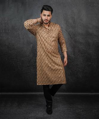 Yellow Printed & Embroidered Kurta 2