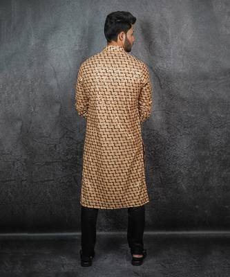 Yellow Printed & Embroidered Kurta 3