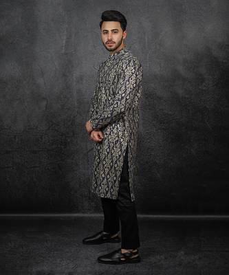 Blue Printed & Embroidered Kurta 2