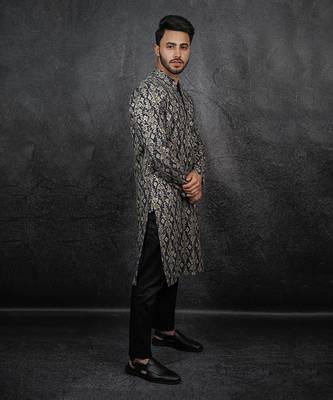 Blue Printed & Embroidered Kurta 3