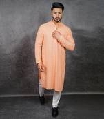 Peach Embroidered Kurta