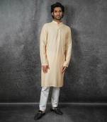 Cream Embroidered Kurta
