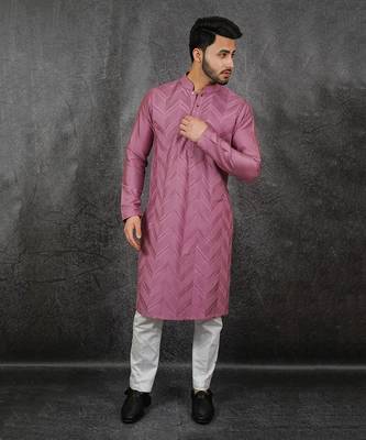Dark Lavender Hand Pleated Kurta 1