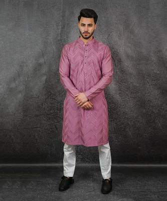 Dark Lavender Hand Pleated Kurta 2