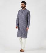 Slate Grey Chikankari Kurta