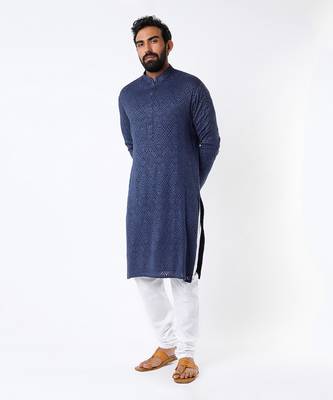 Cobalt Blue Chikankari Kurta 1
