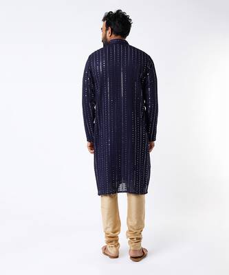 Midnight Blue Georgette Kurta 2