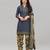 Grey Printed Crepe Unstitched Women'S Dress Material
