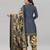 Grey Printed Crepe Unstitched Women'S Dress Material