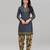 Grey Printed Crepe Unstitched Women'S Dress Material