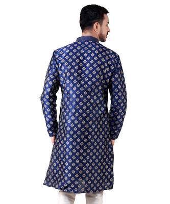 Erach India Men Printed Dupion Silk Straight Kurta 2
