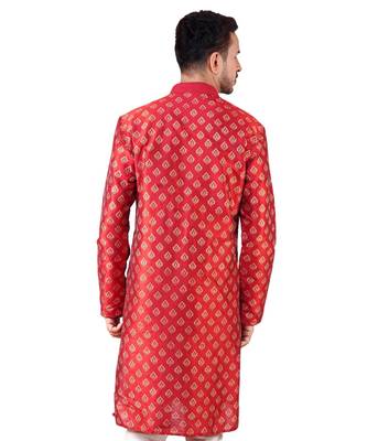 Erach India Men Printed Dupion Silk Straight Kurta 2
