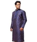 Erach India Men Printed Dupion Silk Straight Kurta