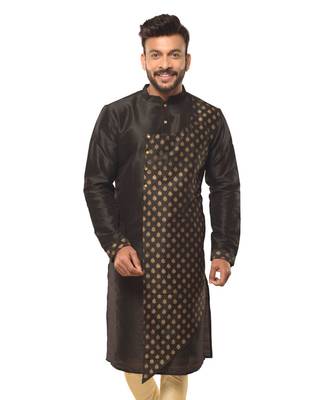 Erach India Men Printed Dupion Silk Straight Kurta 1