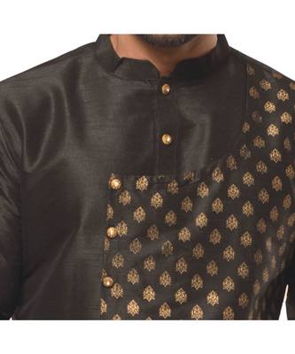 Erach India Men Printed Dupion Silk Straight Kurta 2