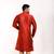 Erach India Men Solid Jacquard Straight Kurta(Maroon)
