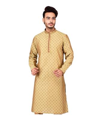 Erach India Men Printed Dupion Silk Straight Kurta 1