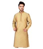 Erach India Men Printed Dupion Silk Straight Kurta