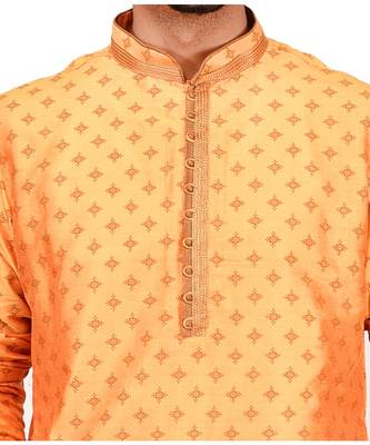 Erach India Men Printed Dupion Silk Straight Kurta 2