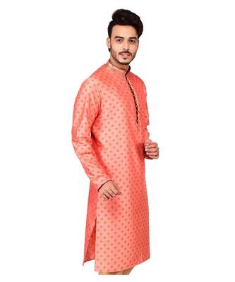 Erach India Men Printed Dupion Silk Straight Kurta 3