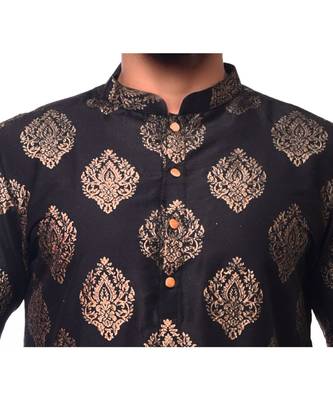 Erach India Men Printed Dupion Silk Straight Kurta 2