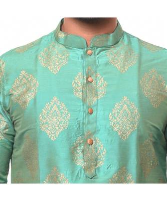 Erach India Men Printed Dupion Silk Straight Kurta 2