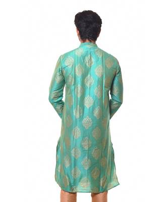 Erach India Men Printed Dupion Silk Straight Kurta 3