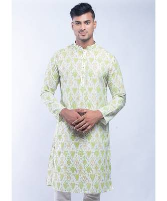 Erach India Men Printed Dupion Silk Straight Kurta 2
