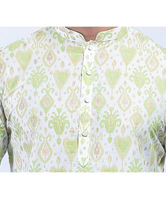 Erach India Men Printed Dupion Silk Straight Kurta 3