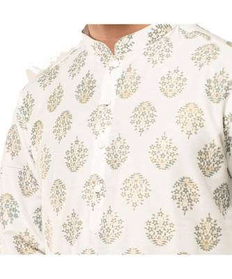 Erach India Men Printed Dupion Silk Straight Kurta 3