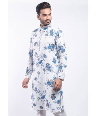 Erach India Men Printed Dupion Silk Straight Kurta 3