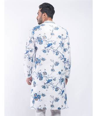 Erach India Men Printed Dupion Silk Straight Kurta 4