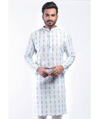 Erach India Men Printed Dupion Silk Straight Kurta 2