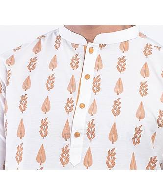 Erach India Men Printed Dupion Silk Straight Kurta 3