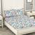KOPA 100% Pure Cotton Double Bedsheet With 2 Pillow Covers  3pc set (castillo) floral blue