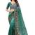 Green embroidered net saree with blouse