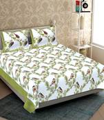 vastravilla Rajasthani Jaipuri Prints Cotton Bed Sheet For Double Bed With Two Pillow Cover Size 90 x 100 Inch